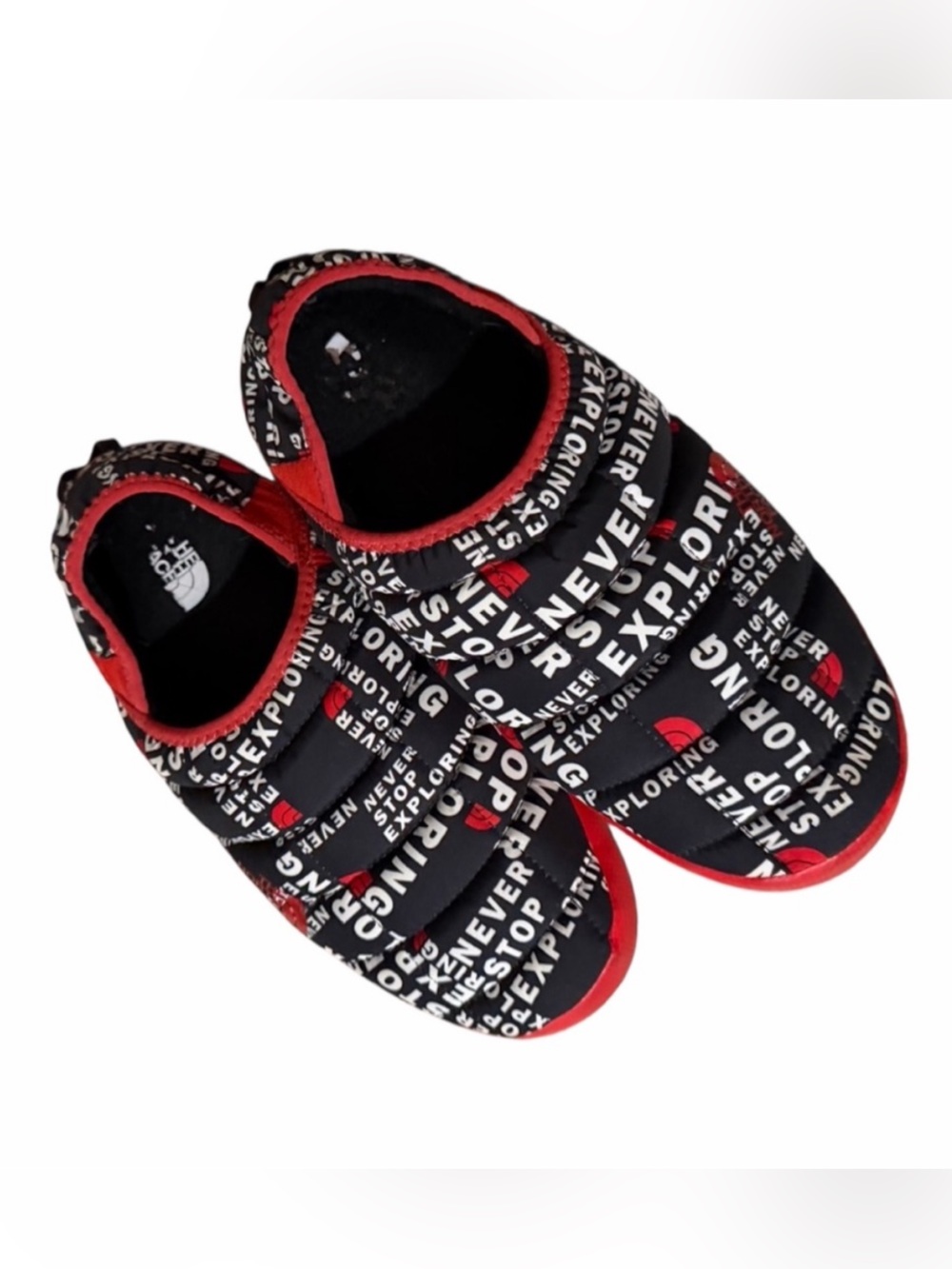 The North Face THERMOBALL Black & Red 'Never Stop Exploring' Slip-On Shoes•9